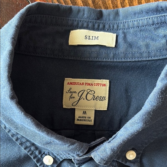 J. Crew Classic Navy Cotton Oxford Shirt - Picture 3 of 3